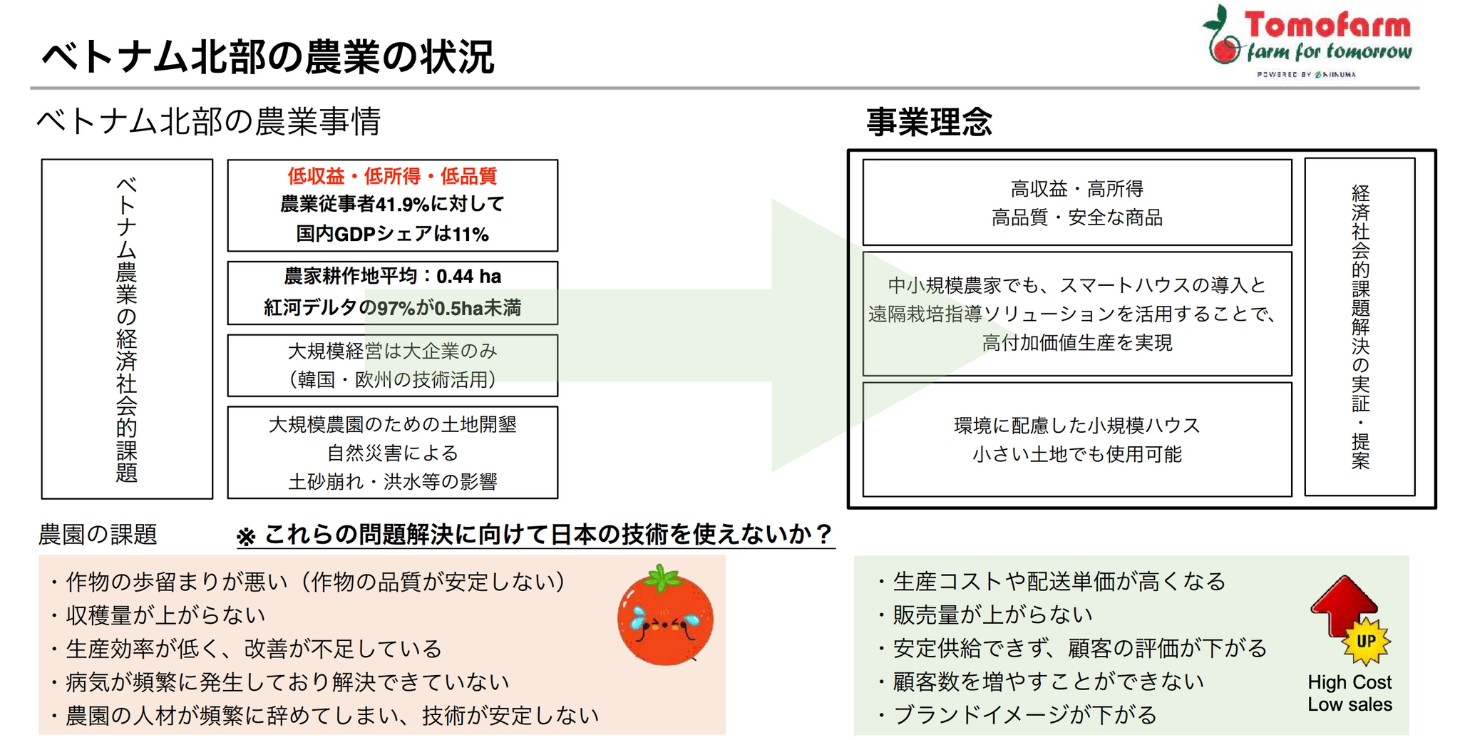 ベトナム北部の農業の状況（資料提供）NIINUMA TOMOFARM CO., LTD
