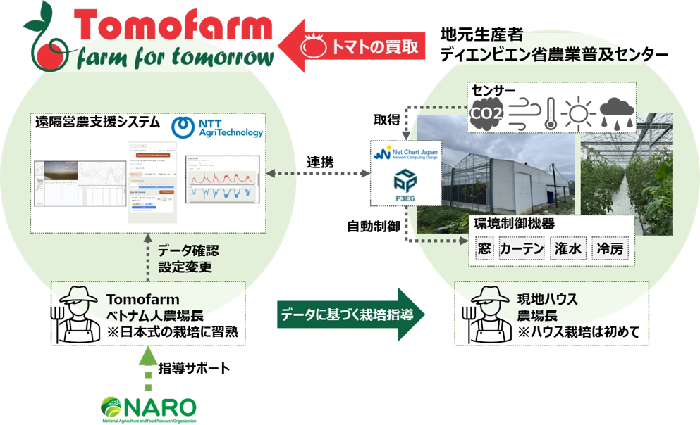事業名称：ベトナム社会主義共和国／遠隔支援により高収益農業経営を普及展開するスマート農業経営モデル確立の実証事業（資料提供）株式会社NTTアグリテクノロジー